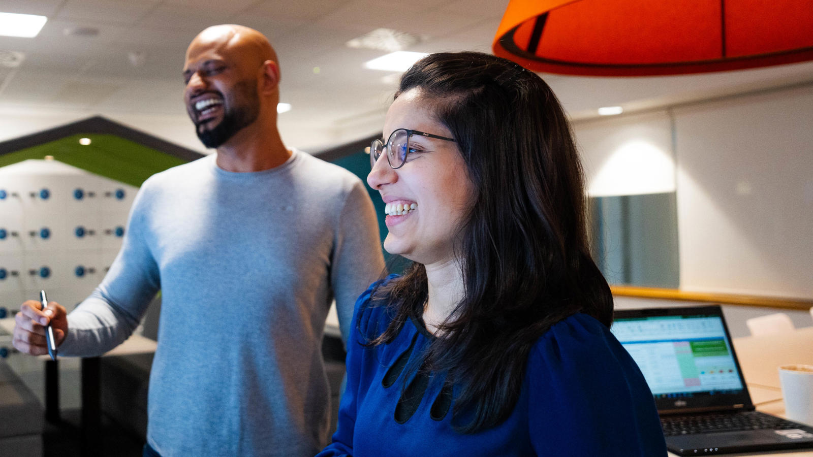 a person and person laughing